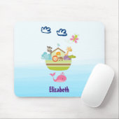 Dierlijk kruk met een vlinder en walvis muismat (Met muis)