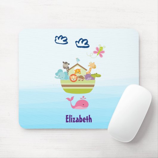 Dierlijk kruk met een vlinder en walvis muismat (Met muis)