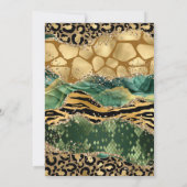 Dierlijk Oerwoud afdrukken Glitter Agate Wedding Kaart (Achterkant)