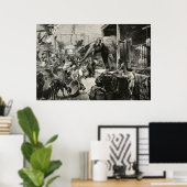  dierlijk olifant dierentuin graven kinderen poster (Thuiskantoor)