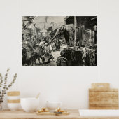  dierlijk olifant dierentuin graven kinderen poster (Keuken)