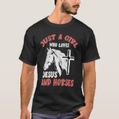 Dierlijk Paard Meisjes Cross Jezus Christus toegew T-shirt (Voorkant)