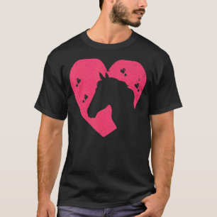 Dierlijk Paard Ruiter Paardensport Harten Paard T-shirt