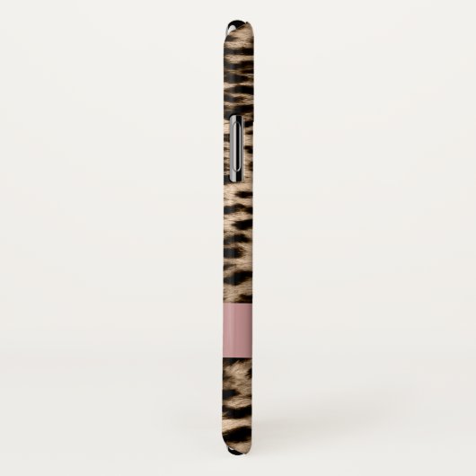 Dierlijk patroon, bruin, roze, monogram Case-Mate iPhone case (Achterkant / rechts)
