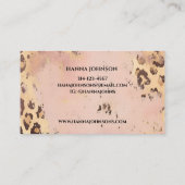 Dierlijk patroon Faux Gold Gitter Monogram initiaa Visitekaartje (Achterkant)