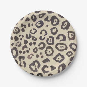 Dierlijk patroon van de Druk van Leopard Papieren Bordje