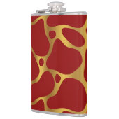 Dierlijk patroon van rode en goudgiraf heupfles (Links)