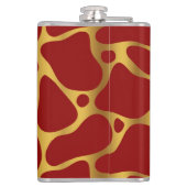 Dierlijk patroon van rode en goudgiraf heupfles (Achterkant)