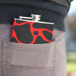 Dierlijk patroon van zwart-wit en rode giraf heupfles