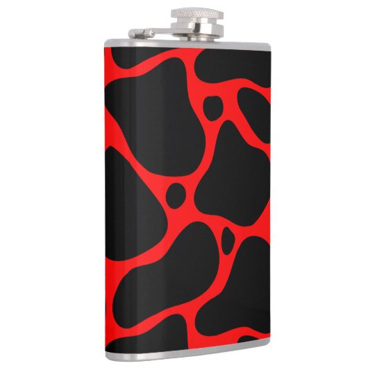 Dierlijk patroon van zwart-wit en rode giraf heupfles (Rechts)
