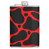 Dierlijk patroon van zwart-wit en rode giraf heupfles (Voorkant)