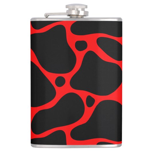 Dierlijk patroon van zwart-wit en rode giraf heupfles (Voorkant)