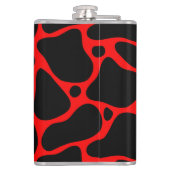 Dierlijk patroon van zwart-wit en rode giraf heupfles (Achterkant)