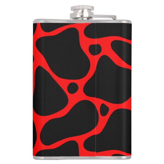 Dierlijk patroon van zwart-wit en rode giraf heupfles (Achterkant)