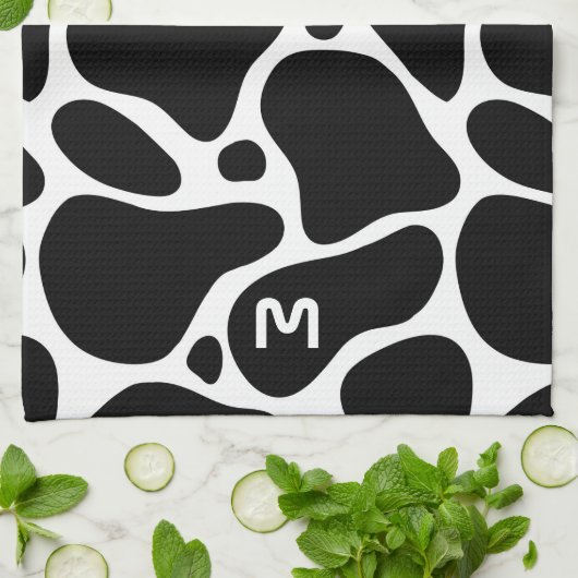 Dierlijk patroon van zwarte en witte giraf theedoek (Gevouwen)