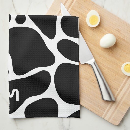 Dierlijk patroon van zwarte en witte giraf theedoek (Quarter Fold)