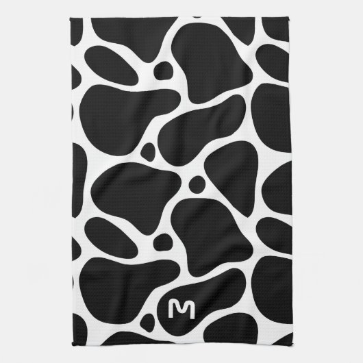 Dierlijk patroon van zwarte en witte giraf theedoek (Verticaal)