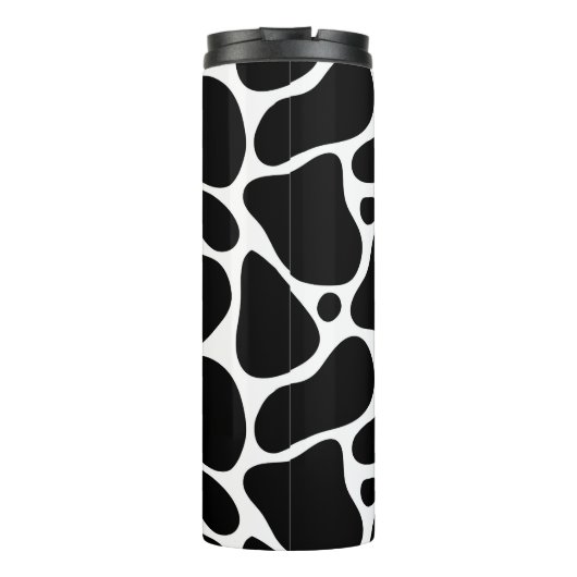 Dierlijk patroon van zwarte en witte giraf thermosbeker (Achterkant)