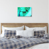 dierlijk petroglyph op met groen omwikkelde doek canvas afdruk (Insitu (Slaapkamer))