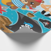 Dierlijk piraat inpakpapier (Hoek)