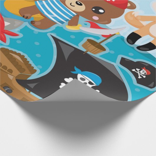 Dierlijk piraat inpakpapier (Hoek)