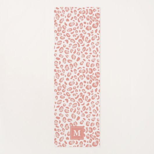 Dierlijk printpatroon Roze leopard Monogram Yogamat (Voorkant)