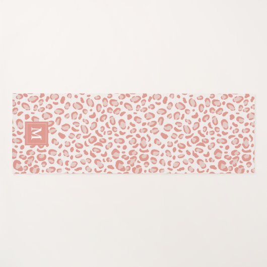Dierlijk printpatroon Roze leopard Monogram Yogamat (Voorkant (horizontaal))