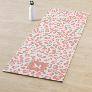 Dierlijk printpatroon Roze leopard Monogram Yogamat