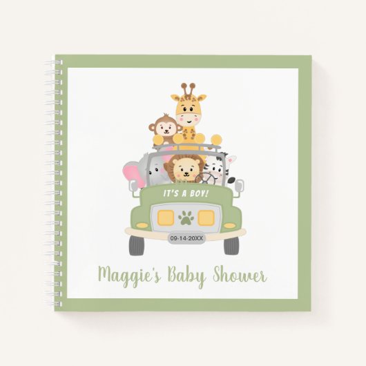 Dierlijk Safari Baby shower Guest Book Notitieboek (Voorkant)