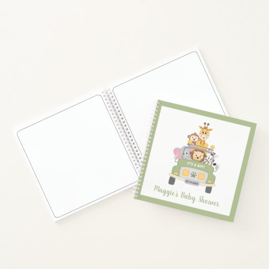 Dierlijk Safari Baby shower Guest Book Notitieboek (Binnen)