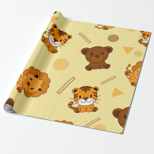 Dierlijk verpakkingspapier cadeaupapier (Uitgerold)