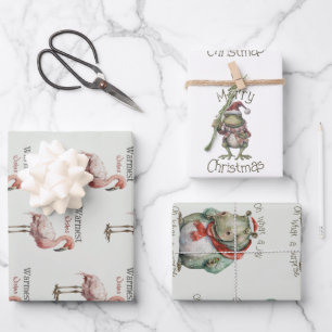 Dierlijk Verpakpapier Platte Blad Set van 3 Inpakpapier Vel