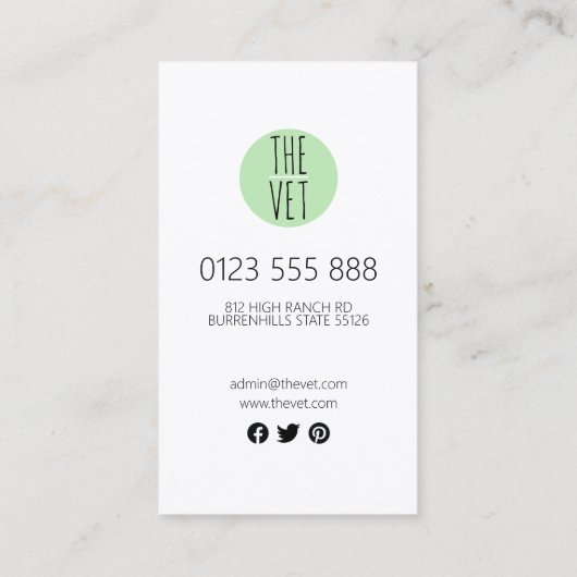 Dierlijk Visitekaartje (Achterkant)