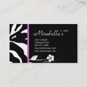 Dierlijk Visitekaartje Zebra Floral Black Paars (Achterkant)