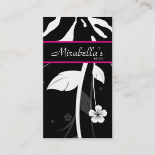 Dierlijk Visitekaartje Zebra Floral Black Roze