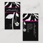 Dierlijk Visitekaartje Zebra Floral Black Roze (Voorkant / Achterkant)