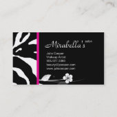 Dierlijk Visitekaartje Zebra Floral Black Roze (Achterkant)