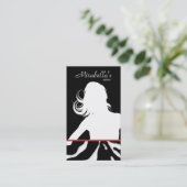 Dierlijk Visitekaartje Zebra Haar Salon Black Red (Staand voorkant)