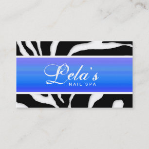 Dierlijk Visitekaartje Zebra Nail Salon Blue Paars