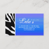Dierlijk Visitekaartje Zebra Nail Salon Blue Paars (Achterkant)