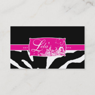 Dierlijk Visitekaartje Zebra Nail Salon Roze