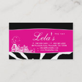 Dierlijk Visitekaartje Zebra Nail Salon Roze (Achterkant)