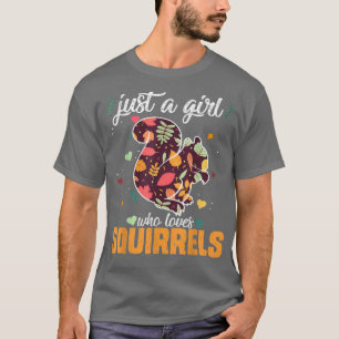 Dierlijk wild bos alleen een meisje dat van eekhoo t-shirt