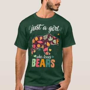 Dierlijk wild bos, gewoon een meisje dat van Beren T-shirt