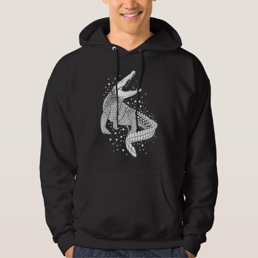 Dierlijk wit silhouet - krokodil hoodie (Voorkant)