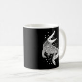 Dierlijk wit silhouet - krokodil koffiemok (Voorkant rechts)