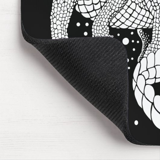 Dierlijk wit silhouet - krokodil muismat (Hoek)