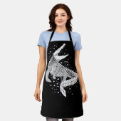 Dierlijk wit silhouet - krokodil schort (Gedragen)