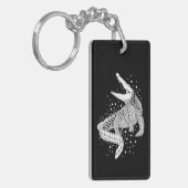 Dierlijk wit silhouet - krokodil sleutelhanger (Voorkant Links)