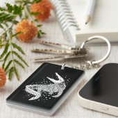 Dierlijk wit silhouet - krokodil sleutelhanger (Voorkant Rechts)